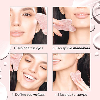 Kit Rodillo Facial + Gua Sha