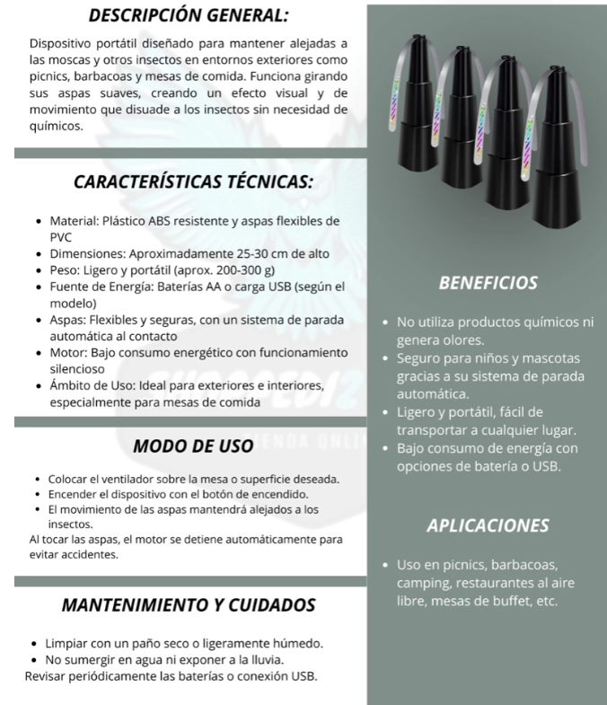 Abanico Repelente De Moscas Pilas
